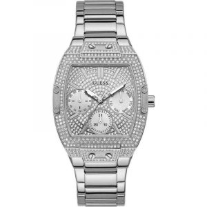 Guess Ladies Raven Multifunction Watch - 38mm Silver Tone & Crystal GW0104L1