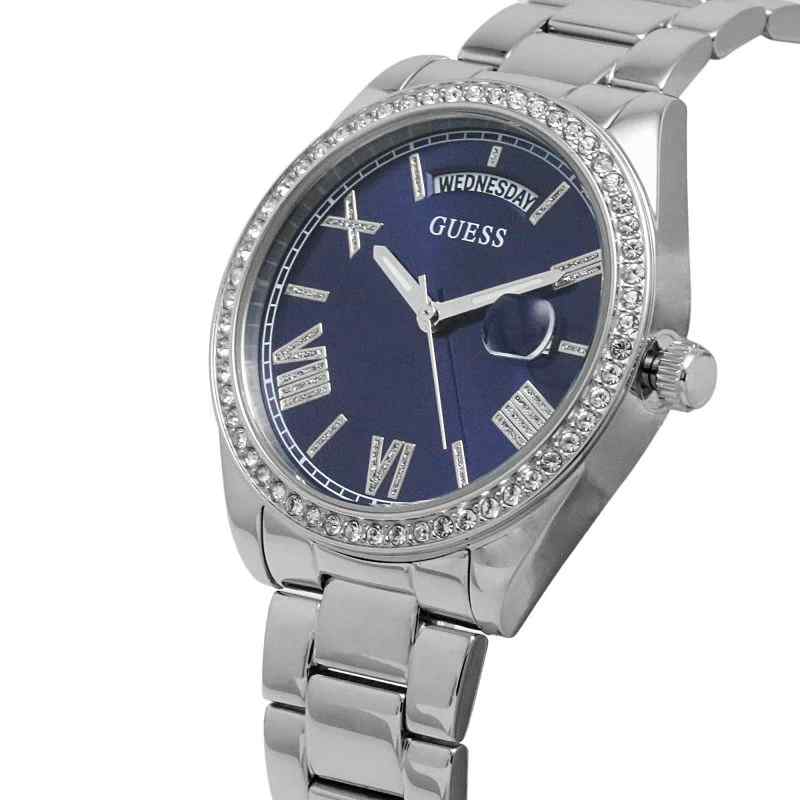 Guess Luna Ladies Dress Watch - 36mm Stainless Steel Bracelet & Blue Dial GW0307L1 - Image 2