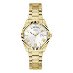 Guess Luna Ladies Gold PVD Watch - 36mm White Dial & Bracelet GW0308L2