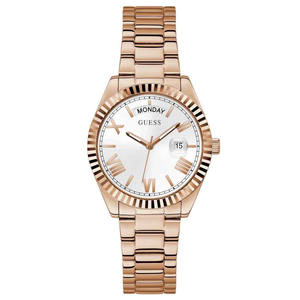 Guess Luna Ladies Rose Gold PVD Watch - 36mm White Dial & Bracelet GW0308L3
