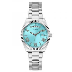 Guess Luna Ladies Two-Tone Watch - 36mm Silver Dial & Gold PVD Bracelet GW0308L4