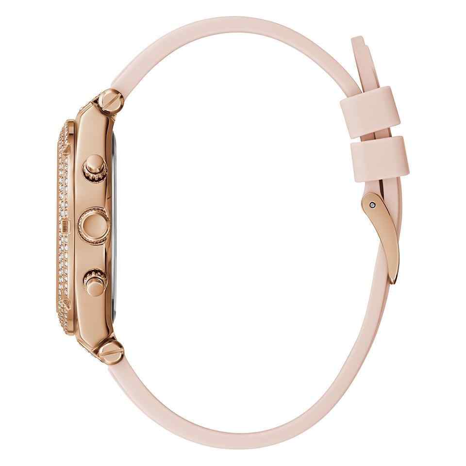 Guess Heiress Ladies Watch - 38mm Rose Gold PVD & Pink Silicone Strap GW0407L3 - Image 3