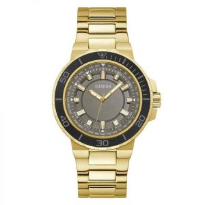 Guess Track Men's Diver Style Watch - 44mm Gold PVD & Gold Dial GW0426G2