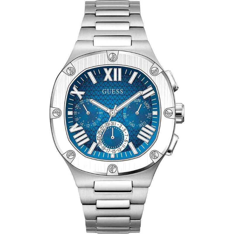 Guess Headline Men's Multifunction Watch - 42mm Stainless Steel & Blue Dial GW0572G1