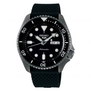 Seiko 5 Sports SRPD65K2 Black Dial Rubber Strap Automatic Men's Watch