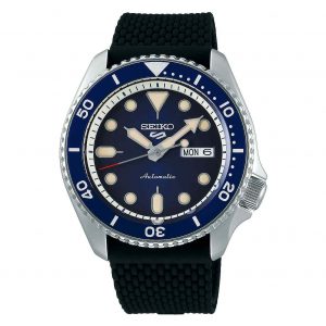 Seiko 5 SRPD71K2 Sports Automatic Blue Dial Black Silicone Strap Bracelet Men’s Watch