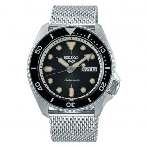 Seiko 5 SRPD73K1 Sports Automatic Black Dial Milanese Bracelet Men’s Watch