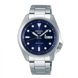 Seiko 5 SRPE53K1 Sports Solid Boy Automatic Blue Dial Silver Stainless Steel Men’s Watch