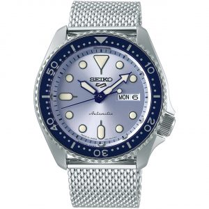 Seiko 5 SRPE77K1 Sports Automatic Blue Dial Mesh Stainless Steel Bracelet Men’s Watch