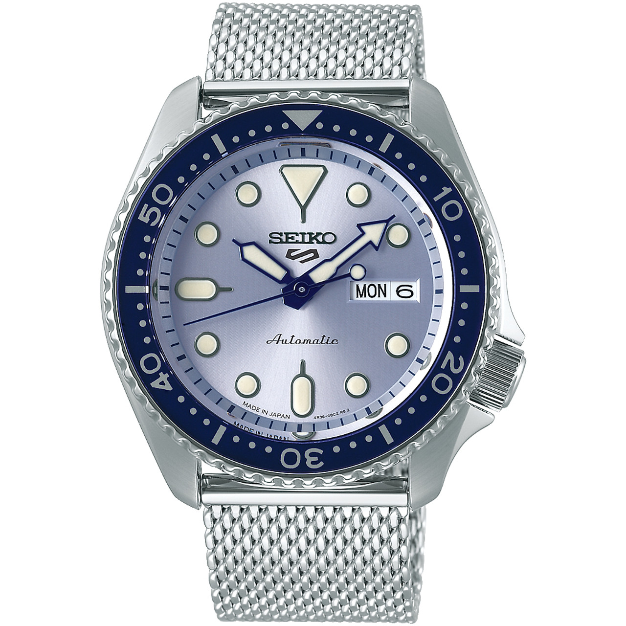 Seiko 5 SRPE77K1 Sports Automatic Blue Dial Mesh Stainless Steel Bracelet Men’s Watch