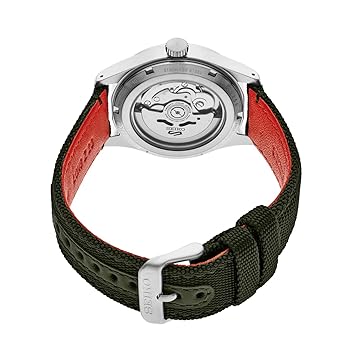 Seiko 5 SRPH29K1 Sports Flieger Pilot/Aviation Automatic Green Dial Green Nylon Strap Men’s Watch - Image 3