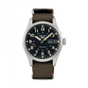 Seiko 5 Sports ‘Green Zone’ Midfield Automatic Black Dial Green NATO Strap Watch SRPJ85K1