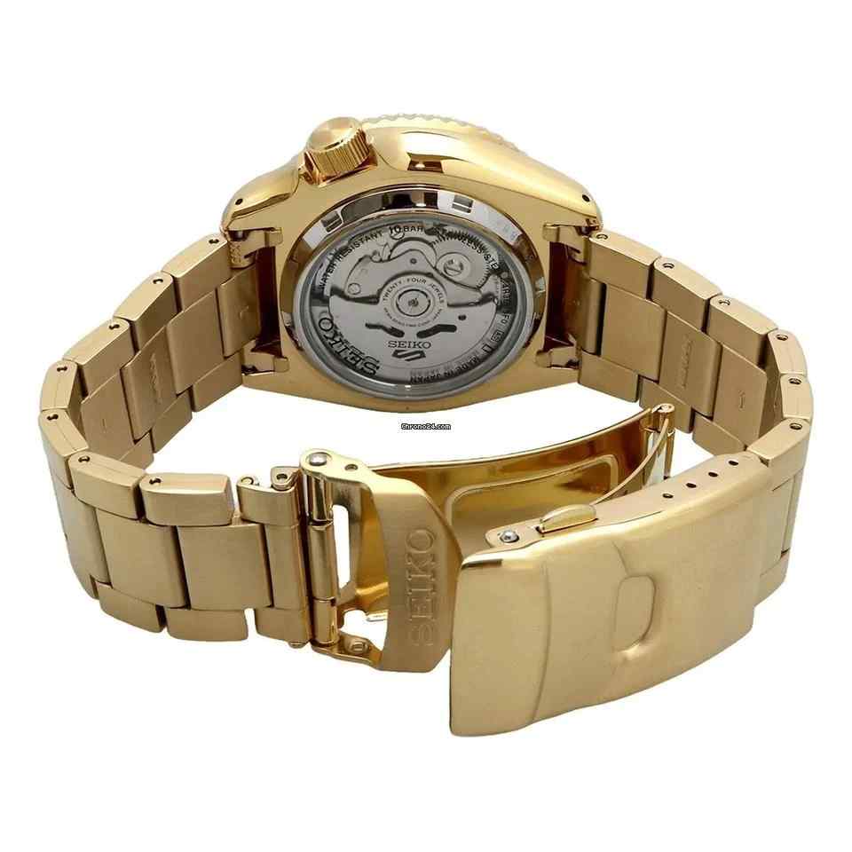 Seiko 5 Sports SRPK18 Special Creation Gold Tone Stainless Steel Automatic Men's Watch - Image 3