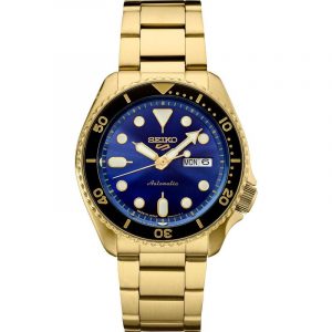 Seiko 5 Sports SRPK20 Blue Dial Gold Tone Automatic Men's Watch