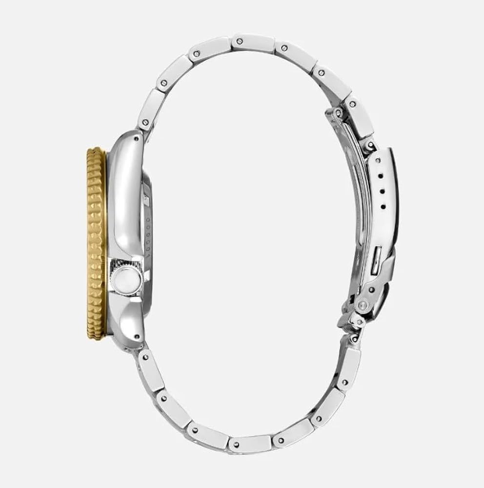 Seiko 5 Sports SRPK24 U.S Special Creation Brown Dial Two-Tone Gold Silver Stainless Steel Strap Automatic Men's Watch - Image 2