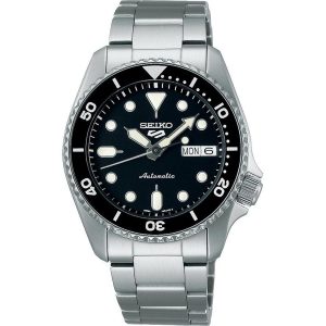 Seiko 5 Sports SKX “Midi” Black Dial Silver Stainless Steel Bracelet Watch SRPK29K1