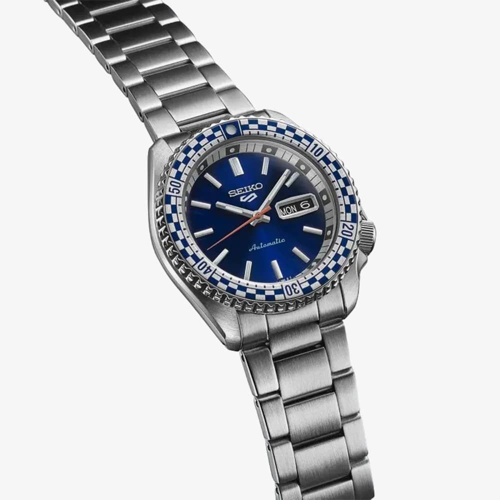 Seiko 5 Sports Checker Flag Automatic Blue Dial Stainless Steel Bracelet Men’s Watch SRPK65K1 - Image 2