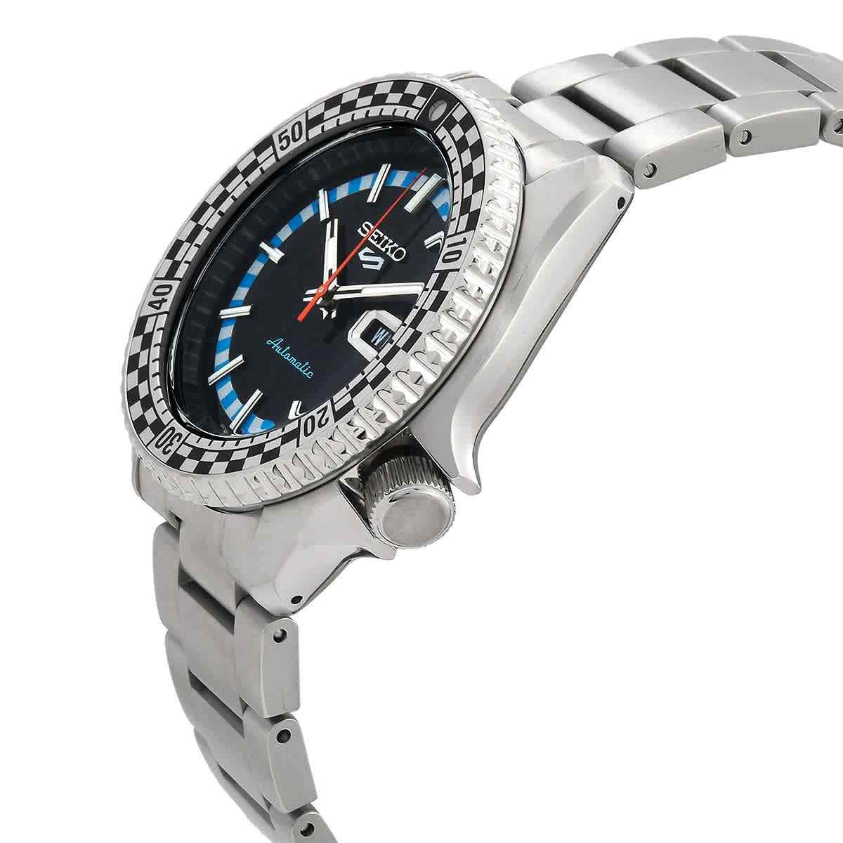 Seiko 5 Sports Checker Flag Automatic Black Dial Stainless Steel Bracelet Men’s Watch SRPK67K1 - Image 2
