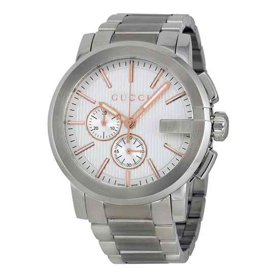 Gucci G-Chrono Men's Stainless Steel Watch with Silver Dial - YA101201