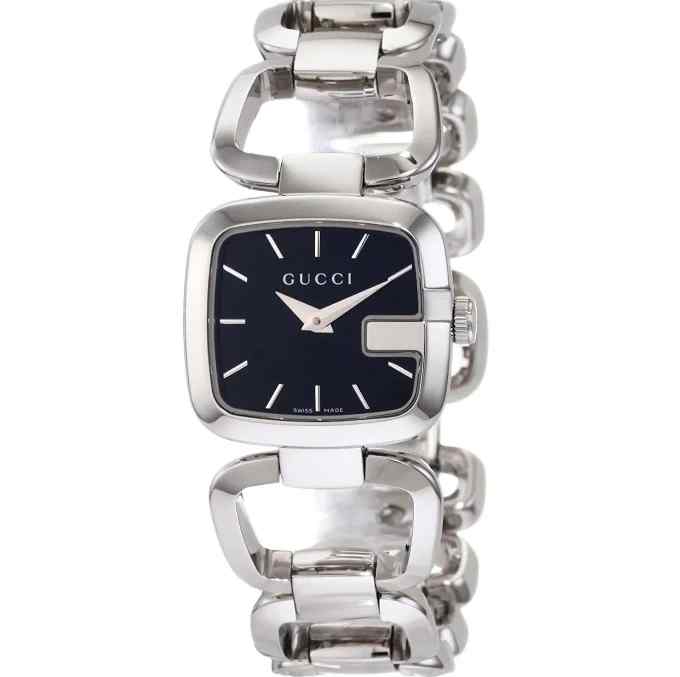 Gucci G-Gucci Ladies Stainless Steel Black Dial Watch - YA125510