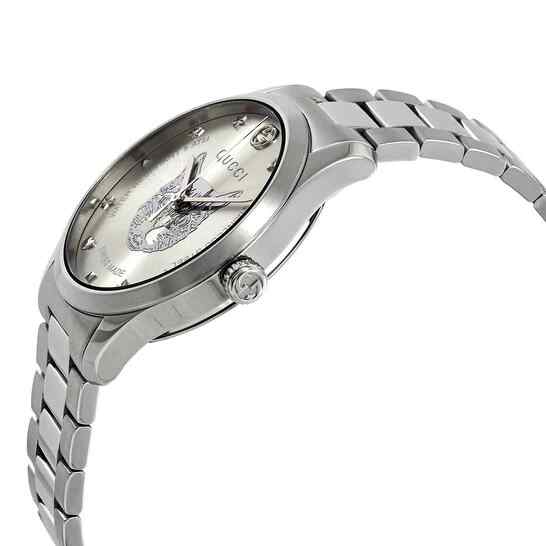 Gucci G-Timeless YA1264095 38mm Silver Feline Head Motif Dial Stainless Steel Unisex Watch - Image 2