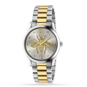 Gucci G-Timeless YA1264131 38mm Two-Tone Yellow Gold PVD Bee Dial Unisex Watch