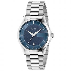 Gucci G-Timeless Unisex Stainless Steel Bracelet Watch - 38mm Blue Dial YA126440