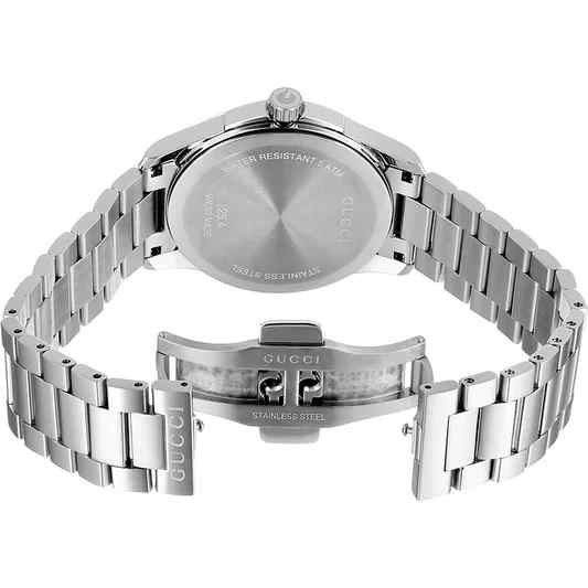 Gucci G-Timeless Unisex Stainless Steel Bracelet Watch - 38mm Blue Dial YA126440 - Image 3
