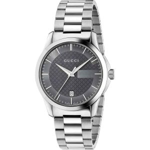 Gucci G-Timeless Unisex Stainless Steel Bracelet Watch - 38mm Grey Dial YA126441