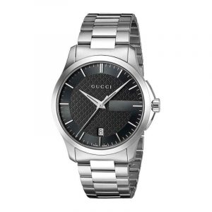 Gucci G-Timeless Unisex Stainless Steel Bracelet Watch - 38mm Black Dial YA126457