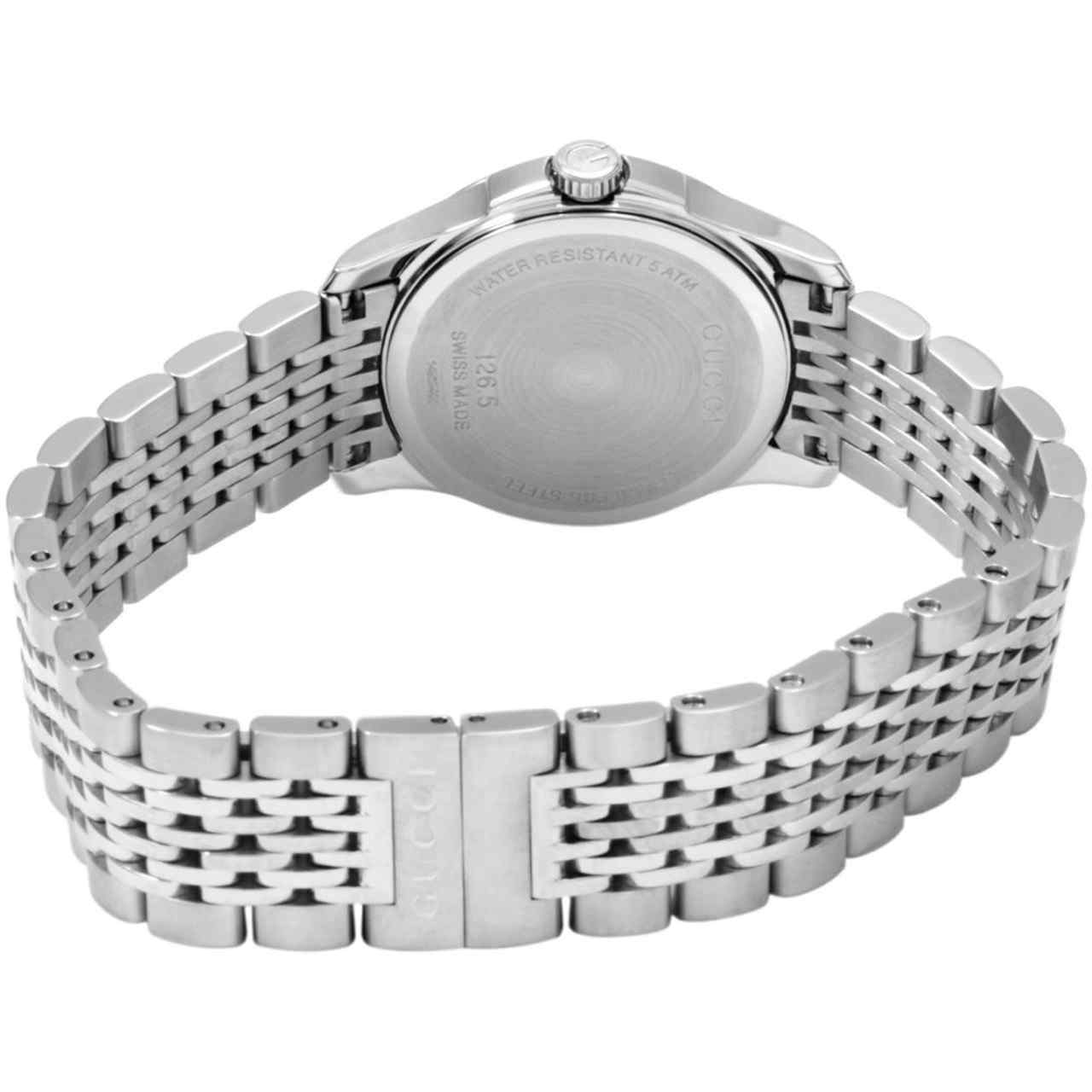 Gucci G-Timeless Ladies Diamond Mother-of-Pearl Watch - 29mm Stainless Steel & Multi-Link Bracelet YA126504 - Image 2