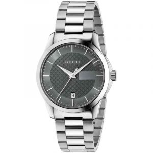 Gucci G-Timeless Unisex Stainless Steel Bracelet Watch - 38mm Grey Dial YA126522