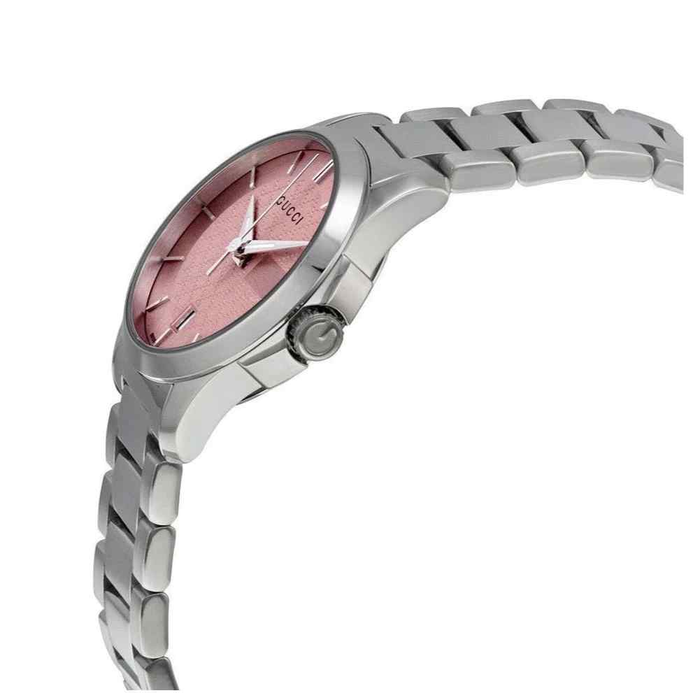 Gucci G-Timeless Ladies Stainless Steel Bracelet Watch - 29mm Pink Dial YA126524 - Image 3