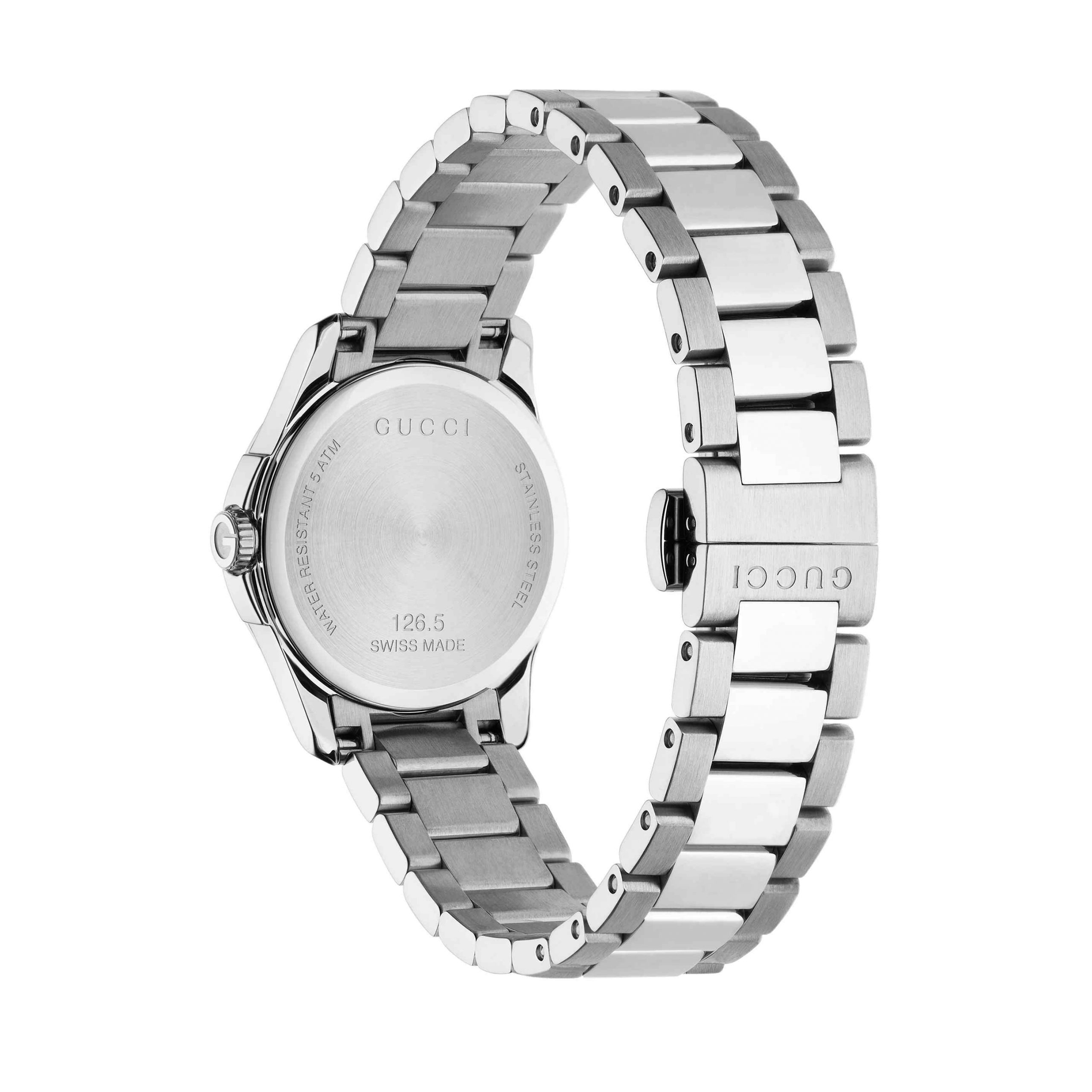 Gucci G-Timeless Ladies Stainless Steel Bracelet Watch - 29mm Brown Dial YA126526 - Image 3