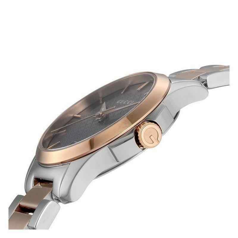 Gucci G-Timeless Ladies Two-Tone Bracelet Watch - 29mm Grey Dial YA126527 - Image 2