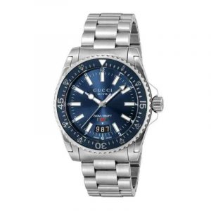Gucci Dive Men's Swiss Quartz Watch - 40mm Blue Dial & Stainless Steel Bracelet YA136311