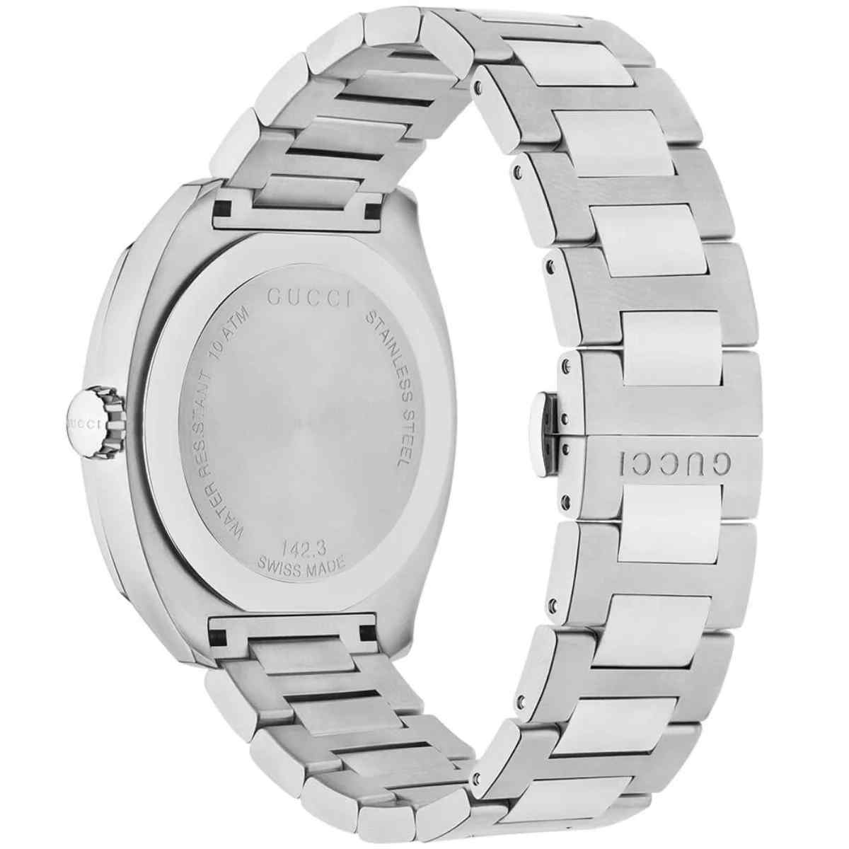 Gucci I-Gucci Unisex Stainless Steel Bracelet Watch - 42mm Grey Dial YA142301 - Image 4