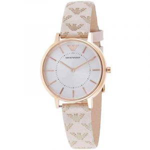 Emporio Armani Ladies Dress Watch - AR11008 Rose Gold PVD & White Dial