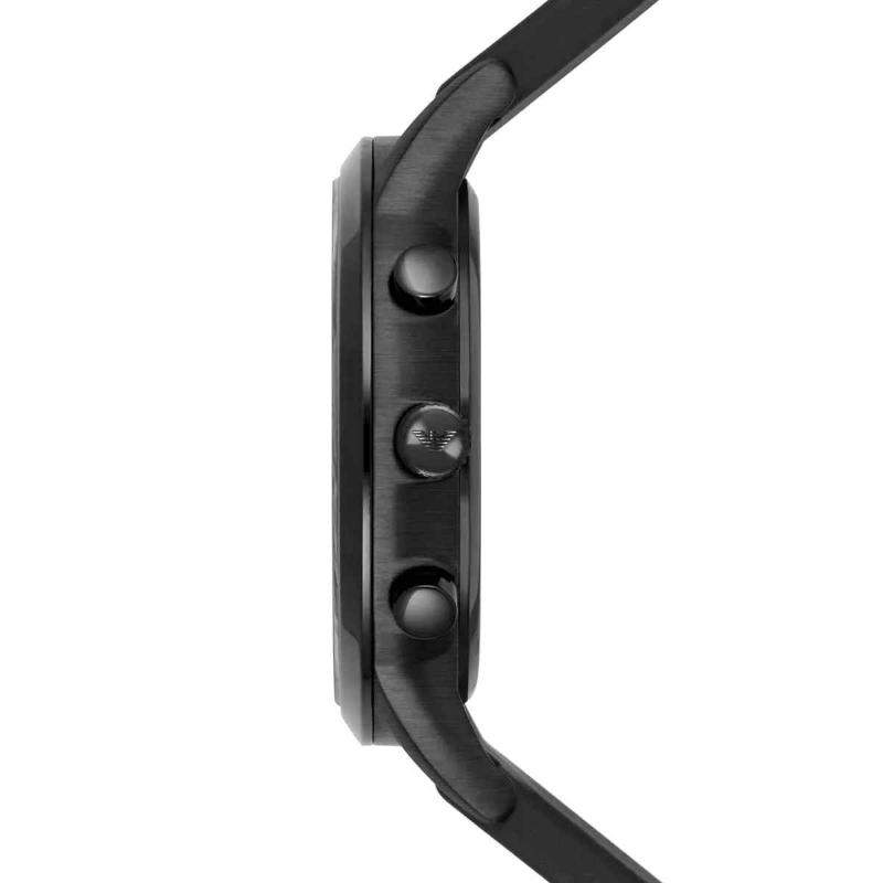 Emporio Armani Men's Chronograph Watch - AR11048 Black IP & Black Silicone Strap - Image 3