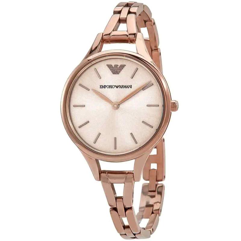 Emporio Armani Ladies Dress Watch - AR11055 Rose Gold PVD Bracelet