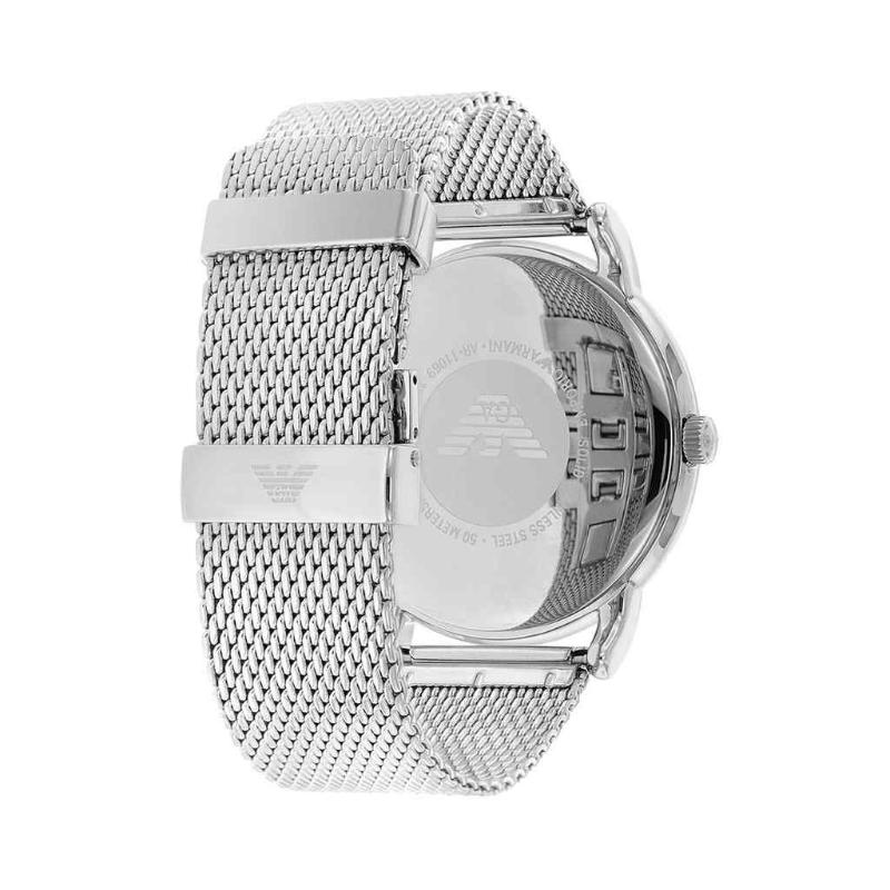 Emporio Armani Men's Three-Hand Date Watch - AR11069 Grey Dial & Steel Mesh - Image 5
