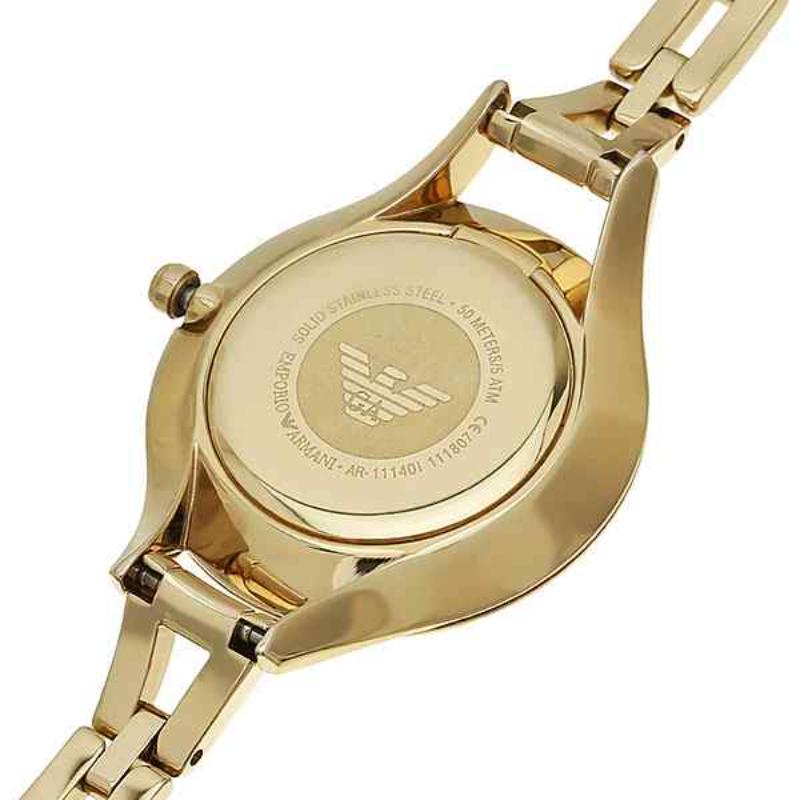 Emporio Armani Ladies Dress Watch - AR11140 Gold PVD & Mother of Pearl Dial - Image 3