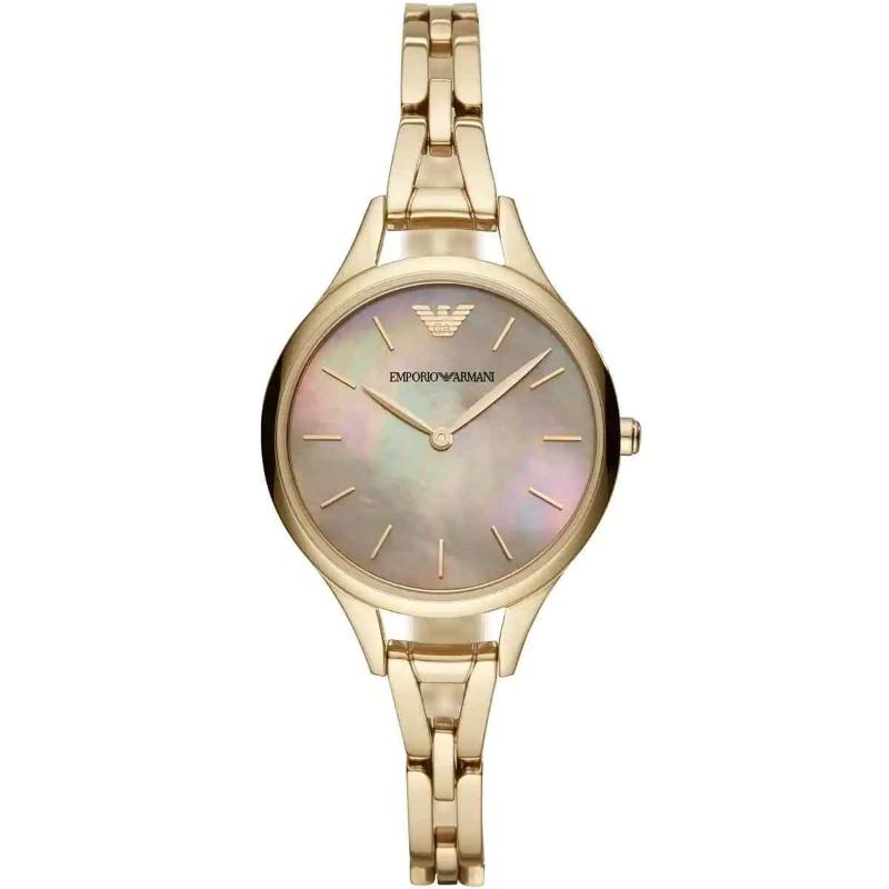 Emporio Armani Ladies Dress Watch - AR11140 Gold PVD & Mother of Pearl Dial
