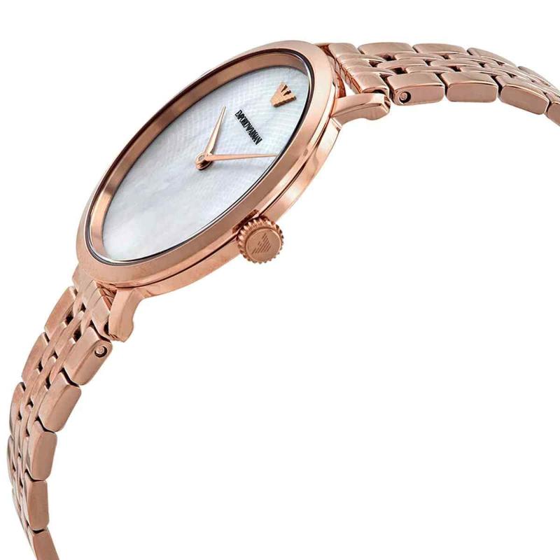 Emporio Armani Ladies Dress Watch - AR11158 Rose Gold PVD & Mother of Pearl Dial - Image 2