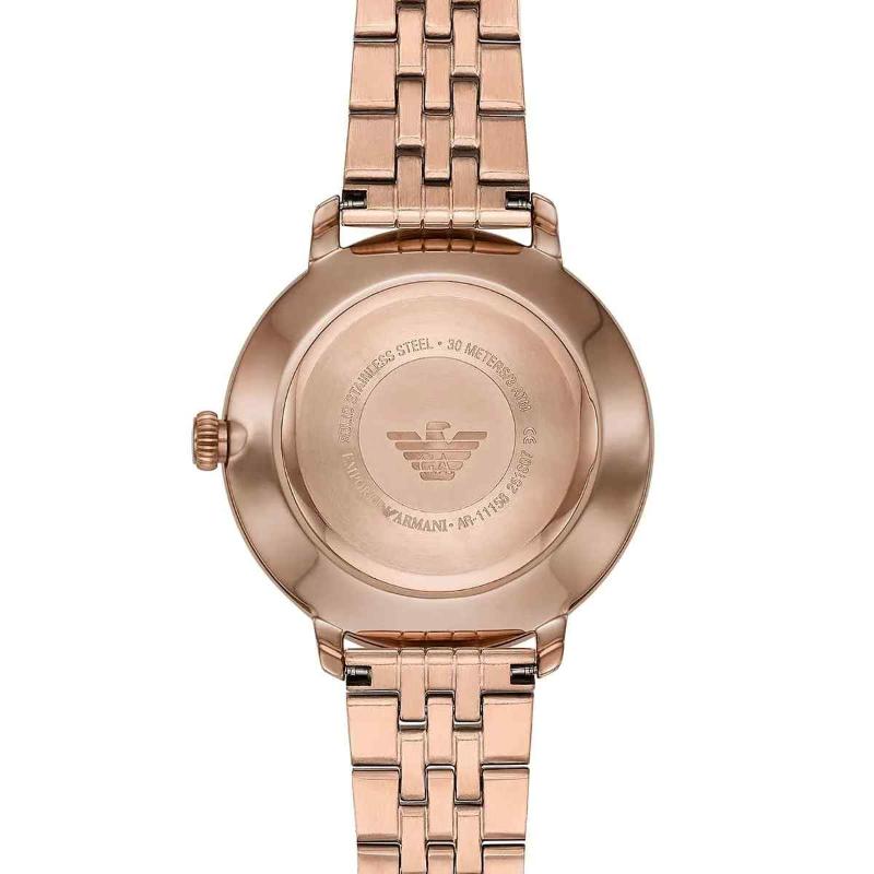 Emporio Armani Ladies Dress Watch - AR11158 Rose Gold PVD & Mother of Pearl Dial - Image 3