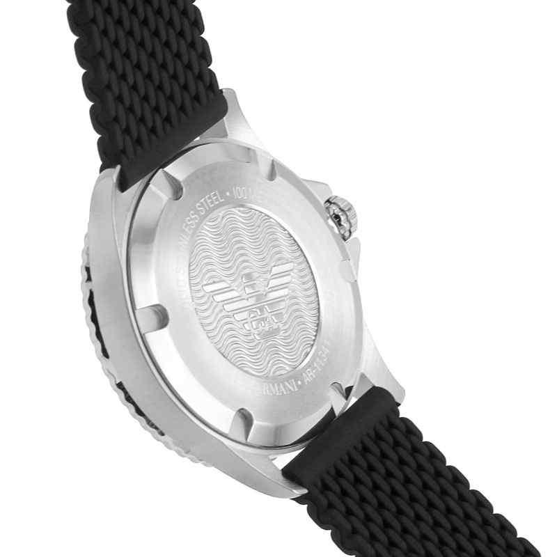 Emporio Armani Men's Mario Watch - AR11341 Black Dial & Black Silicone Strap - Image 3