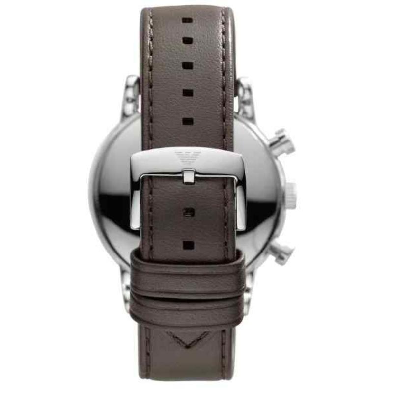 Emporio Armani Men's Chronograph Watch - AR1734 Brown Dial & Brown Leather Strap - Image 4