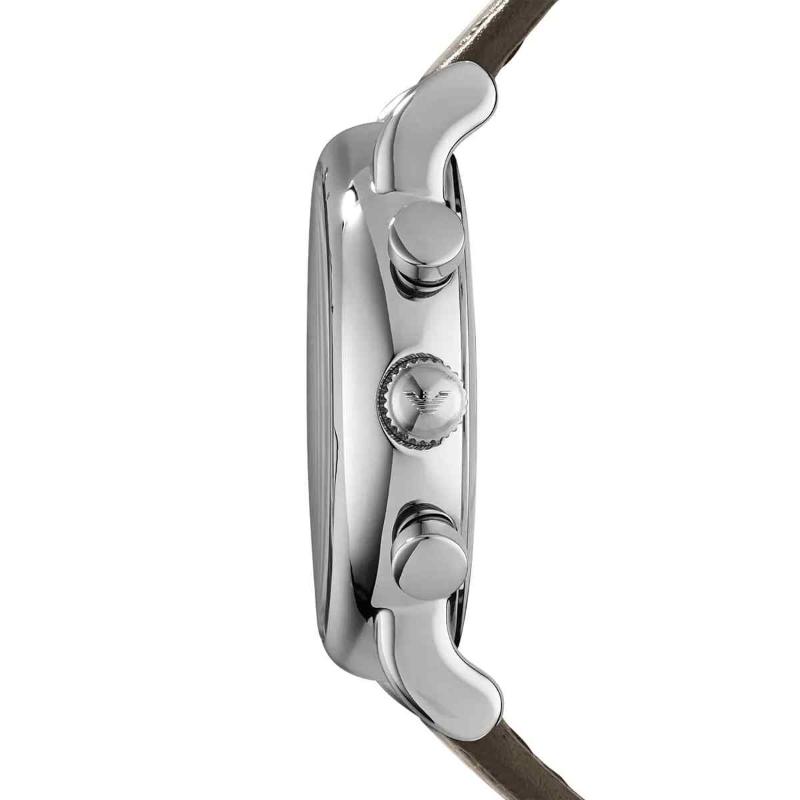 Emporio Armani Men's Chronograph Watch - AR1734 Brown Dial & Brown Leather Strap - Image 3