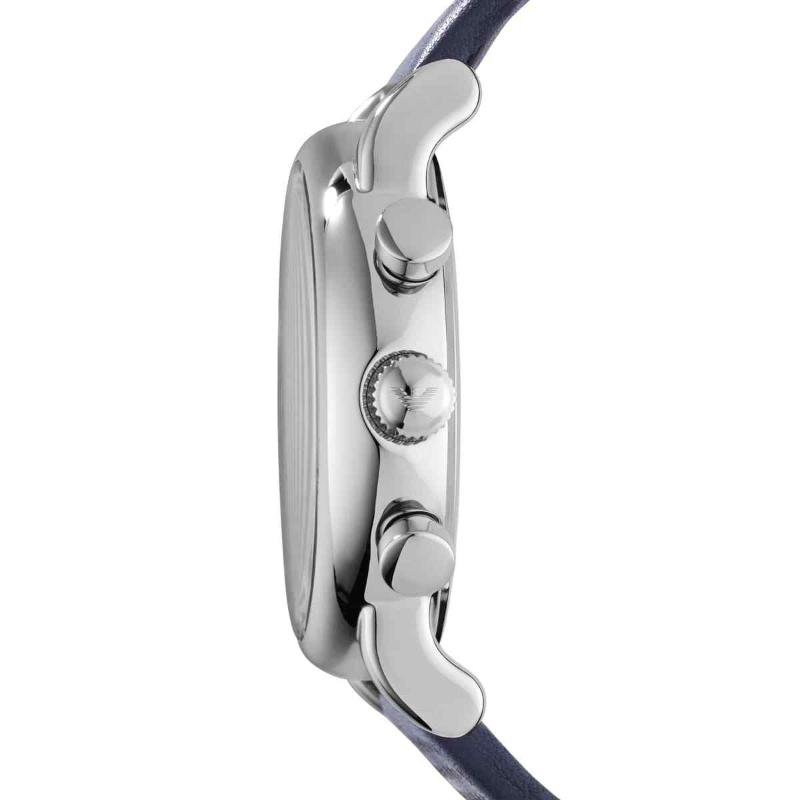 Emporio Armani Men's Chronograph Watch - AR1736 Blue Dial & Blue Leather Strap - Image 3