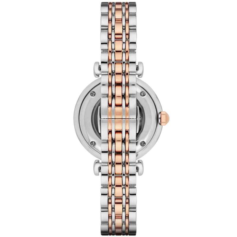 Emporio Armani Ladies Meccanico Automatic Watch - AR1992 Two-Tone Skeleton Dial - Image 3